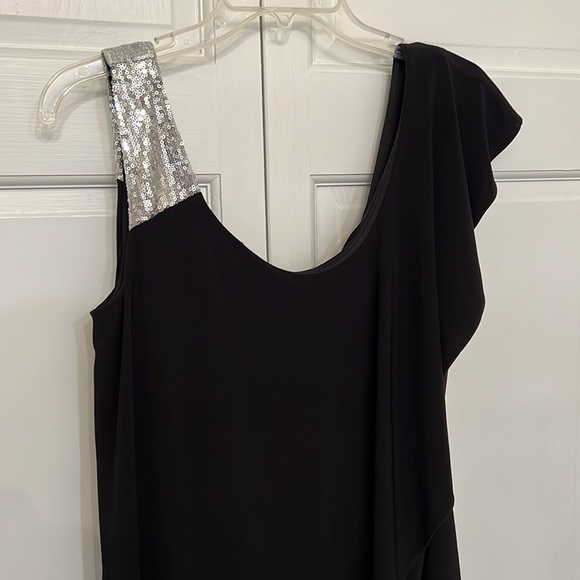 Guilia Ruffle and Sequin Black Dress - Picture 3 of 13